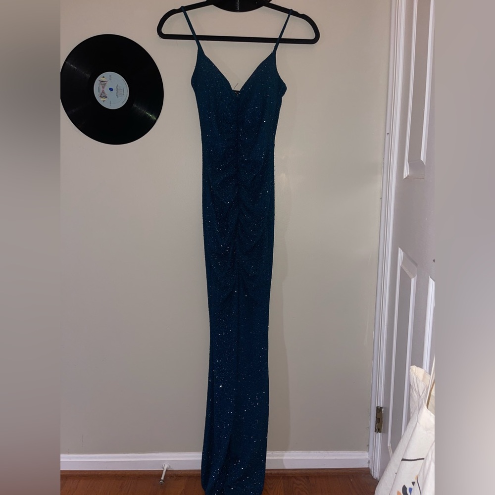 Windsor Sparkly Turquoise/Green Maxi Dress - Size Small